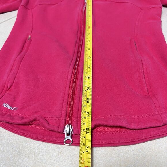 Y2K Nike Jacket Hoodie Womens Pink Full Zip Training Fit Dry Athletic Size Small - Picture 5 of 9
